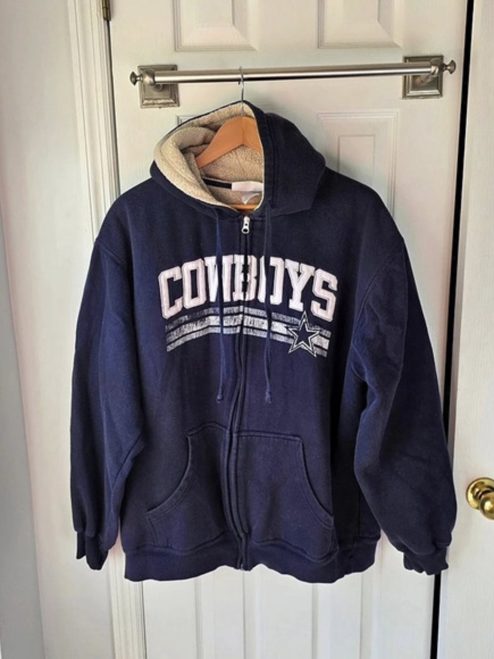 Dallas Cowboys Sherpa-Lined Full-Zip Hoodie Men's XXL Blue